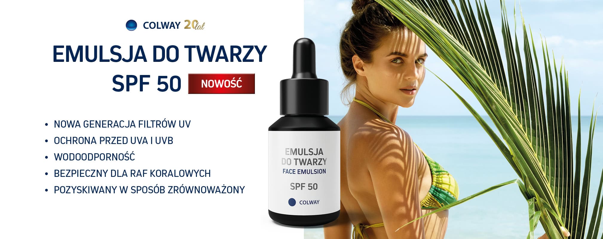 Emulsja do Twarzy SPF 50 - Ochronne Serum do Twarzy Colway