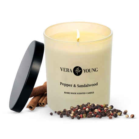 Vera Young DANDY - Pepper & Sandalwood - 220g 55h - Zapachowa Świeca Sojowa